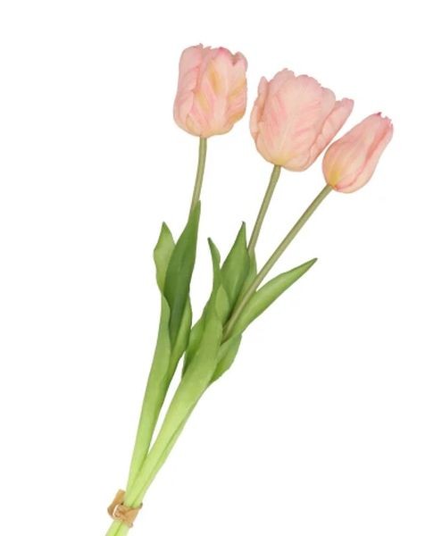 Kytice 3ks růžových realistických tulipánů Tulips - 45 cm