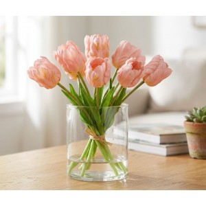 Kytice 3ks růžových realistických tulipánů Tulips - 45 cm