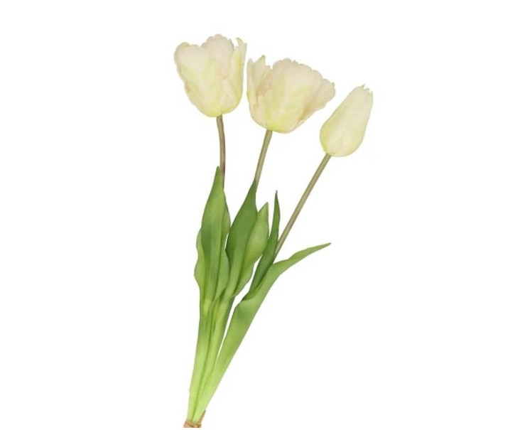 Kytice 3ks bílých realistických tulipánů Tulips - 45 cm daan kromhout