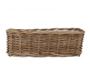 Ratanový balkonový květináč truhlík Kuboo grey L - 50*15*17 cm