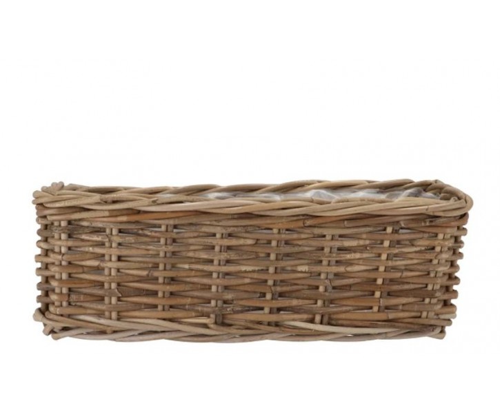 Ratanový balkonový květináč truhlík Kuboo grey L - 50*15*17 cm daan kromhout