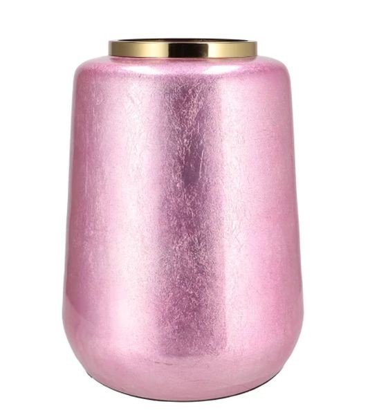Růžová kovová veliká váza Jullie Jolly pink XL - 33*32*40 cm