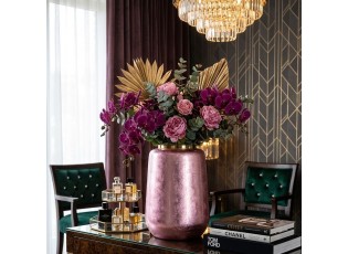 Růžová kovová veliká váza Jullie Jolly pink XL - 33*32*40 cm