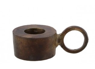 Mosazný antik kovový svícen na úzkou svíčku Debra - 9*6*4 cm