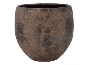 Šedo-hnědý keramický květináč Indonesian Bali - Ø 35*32 cm