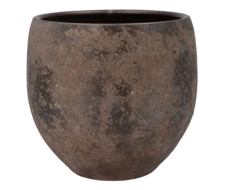 Levně Šedo-hnědý keramický květináč Indonesian Bali - Ø 35*32 cm 210505