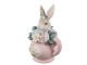 Jarní dekorace králíček s květy v konvičce - 13*8*14 cm Clayre & Eef