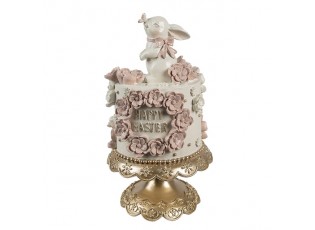 Květinový dort na podstavci s králíčkem Happy Easter - Ø 18*32 cm