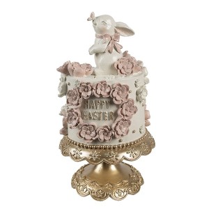 Květinový dort na podstavci s králíčkem Happy Easter - Ø 18*32 cm