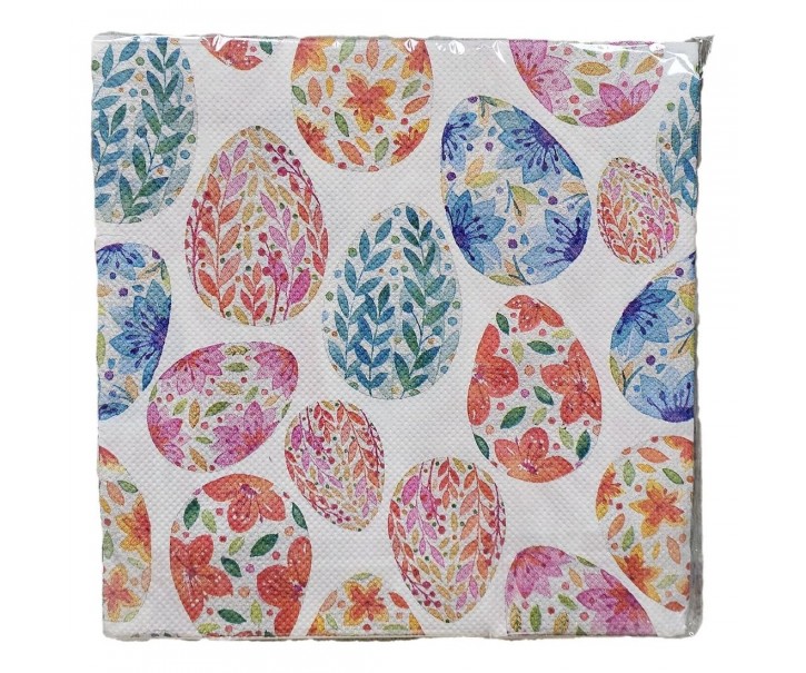 Barevné papírové ubrousky se zdobenými vajíčky - 33*33 cm (20ks) Clayre & Eef