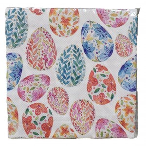 Barevné papírové ubrousky se zdobenými vajíčky - 33*33 cm (20ks)