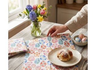 Barevné papírové ubrousky se zdobenými vajíčky - 33*33 cm (20ks)