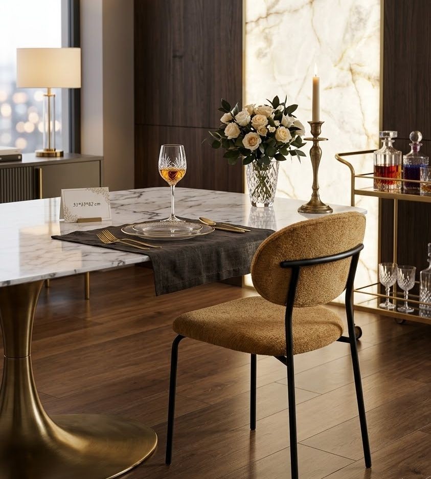 Zlatá jídelní čalouněná židle Charlet - 51*55*82 cm J-Line by Jolipa Zlatá jídelní čalouněná židle Charlet - 51*55*82 cm J-Line by Jolipa