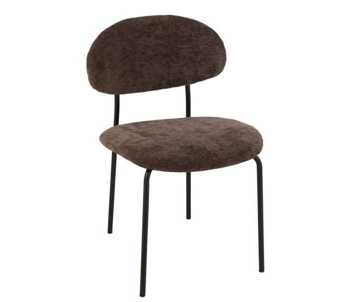 Hnědá jídelní čalouněná židle Charlet - 51*55*82 cm J-Line by Jolipa