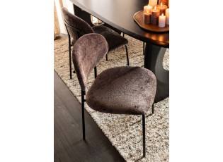 Hnědá jídelní čalouněná židle Charlet - 51*55*82 cm