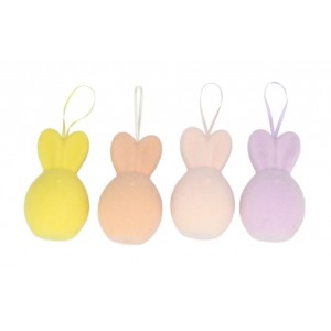Set 4ks pastelové velikonoční vejce s oušky Egg Easter Flock - Ø 8*14 cm
