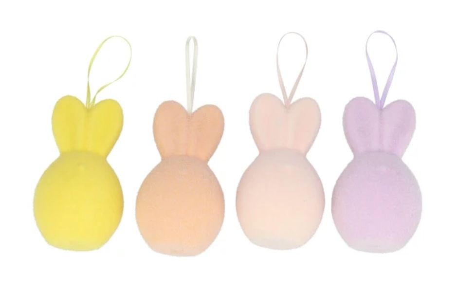 Set 4ks pastelové velikonoční vejce s oušky Egg Easter Flock - Ø 8*14 cm