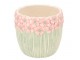 Růžovo-zelený obal na květináč s reliéfem květů Jane Flower - Ø 15*13 cm daan kromhout