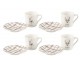 Set 4ks bílo-hnědý hrnek s jelenem v krabičce Coffee Deer - Ø 11*6 cm / 80ml J-Line by Jolipa