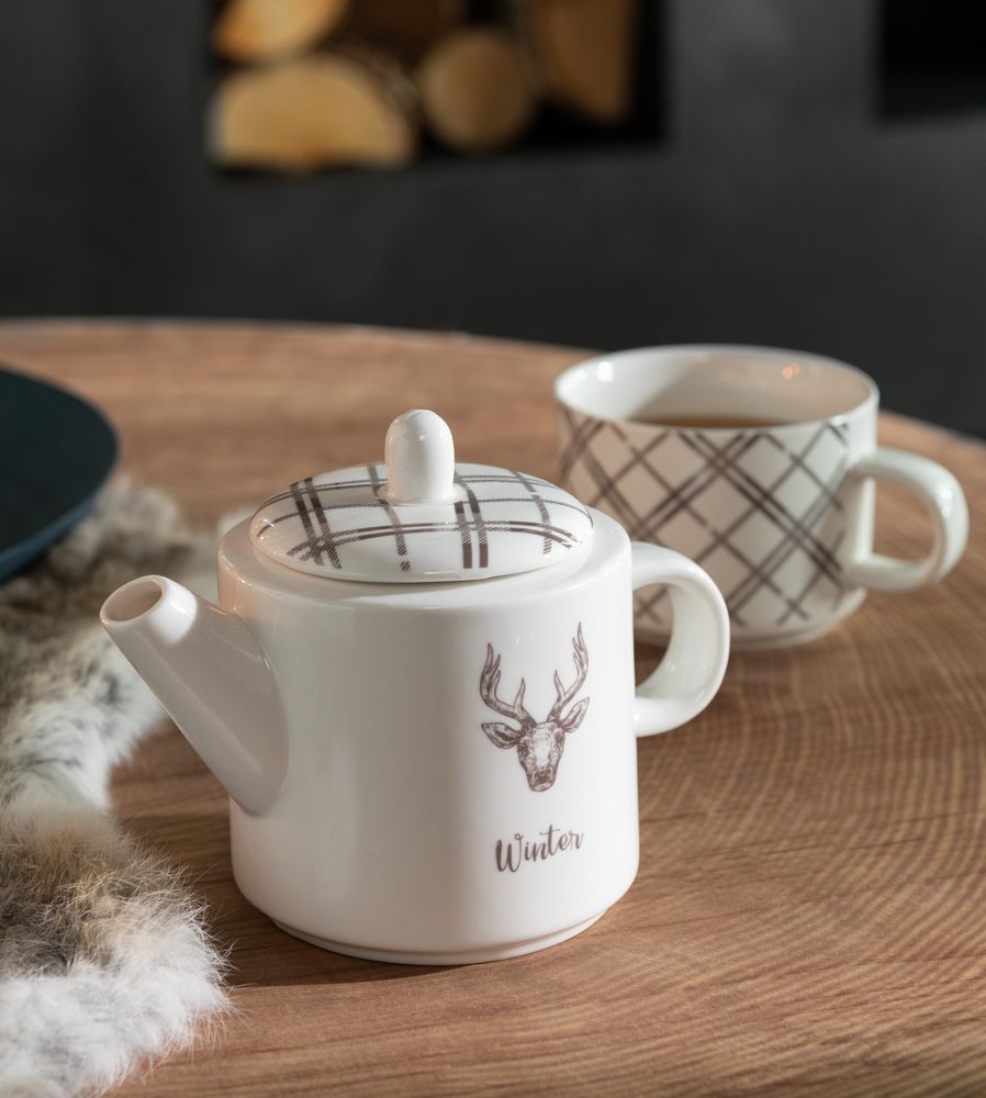 Čajový set Tea for One s jelenem v krabičce - 20*9*18 cm / 450/ 200 ml