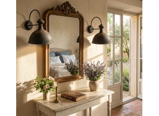 Nástěnná vintage černá retro lampa Helene - 43*35*44 cm