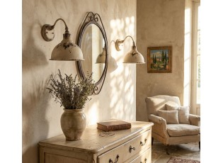 Nástěnná vintage bílá retro lampa Helene - 43*28*31 cm