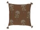 Hnědý bavlněný povlak na polštář s květinovým vzorem Aix Quilt - 50*50 cm Chic Antique