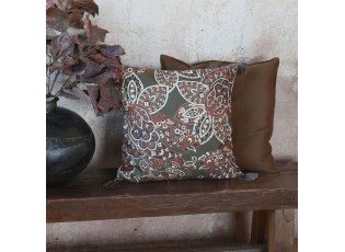 Zelený povlak na polštář s Paisley vzorem a střapci Aix Quilt - 50*50 cm