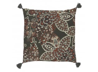 Zelený povlak na polštář s Paisley vzorem a střapci Aix Quilt - 50*50 cm