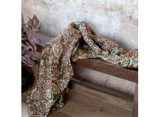 Zelený prošívaný bavlněný přehoz s Paisley vzorem Aix Quilt - 130*180 cm