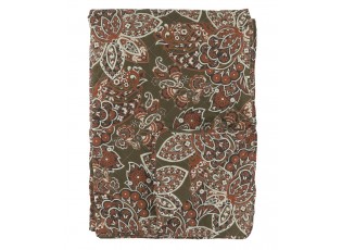 Zelený prošívaný bavlněný přehoz s Paisley vzorem Aix Quilt - 130*180 cm