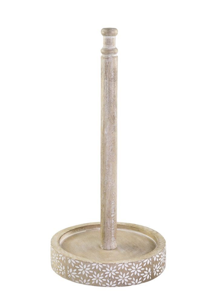 Stojan na kuchyňské utěrky z mangového dřeva s řezbami Tours - 18*36 cm