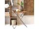 Hnědý odkládací skládací stolek s dřevěným podnosem - 70*35*80 cm Chic Antique