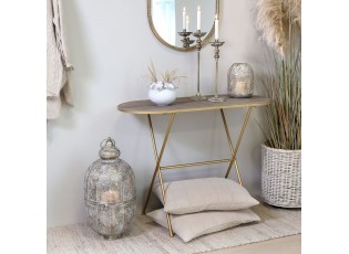 Mosazný antik odkládací stolek do chodby Pilli - 104*46*78 cm