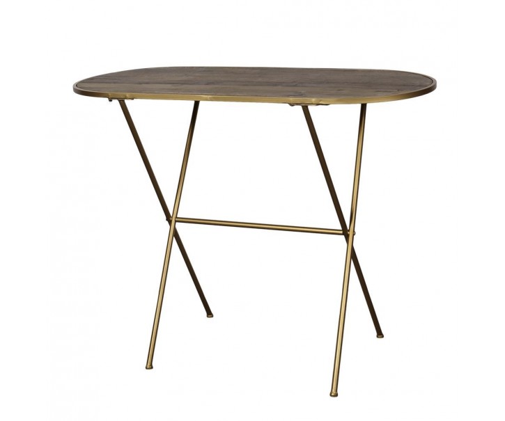 Mosazný antik odkládací stolek do chodby Pilli - 104*46*78 cm Chic Antique