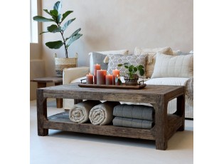 Hnědý dřevěný koferenční stůl s policí Grimaud Unit - 127*76*46 cm