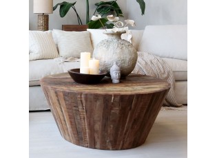 Hnědý dřevěný koferenční stůl Grimaud Unit - Ø 92*43 cm