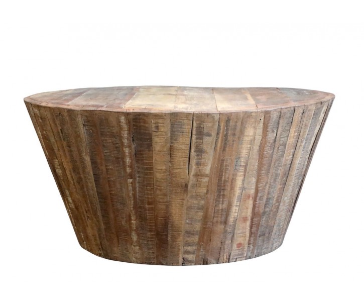 Hnědý dřevěný koferenční stůl Grimaud Unit - Ø 92*43 cm Chic Antique