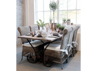 Starý francouzský jídelní stůl ze dřeva a kovu Marseille - 200*100*77 cm