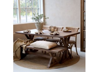 Hnědá lavice z recyklovaného dřeva Grimaud - 180*38*45 cm