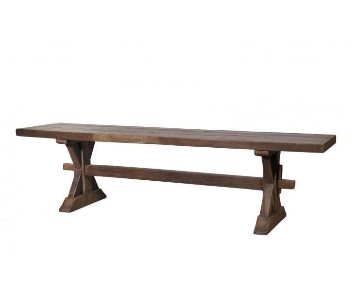 Hnědá lavice z recyklovaného dřeva Grimaud - 180*38*45 cm Chic Antique