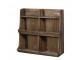 Hnědá antik nástěnná dřevěná polička se 6ti přihrádkami - 63*25*61 cm Chic Antique