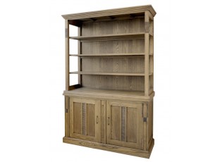 Přírodní antik dřevěná knihovna / vitrína s policemi Marseille - 135*45*196 cm