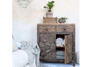 Hnědá antik dřevěná komoda z recyklovaného dřeva Grimaud - 90*41*100 cm
