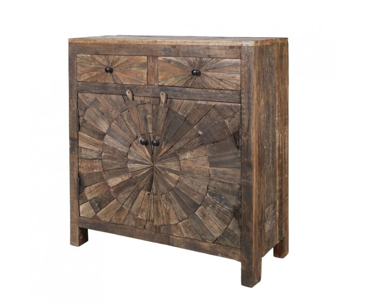 Hnědá antik dřevěná komoda z recyklovaného dřeva Grimaud - 90*41*100 cm Chic Antique