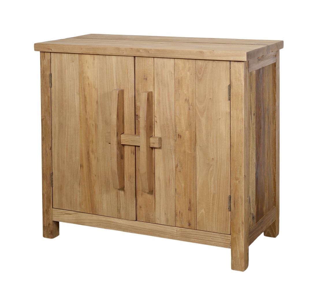 Přírodní dřevěná komoda se 2 dvířky Chennia - 80*43*72 cm