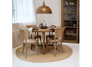 Hnědý dřevěný kulatý jídelní stůl Franne - Ø 120*78 cm