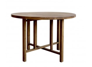 Hnědý dřevěný kulatý jídelní stůl Franne - Ø 120*78 cm
