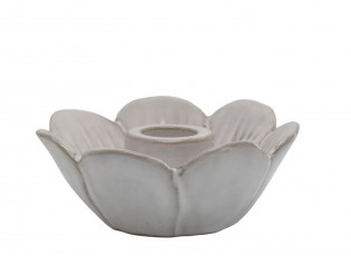 Béžový keramický svícen ve tvaru květu Massy - Ø 10*4 cm