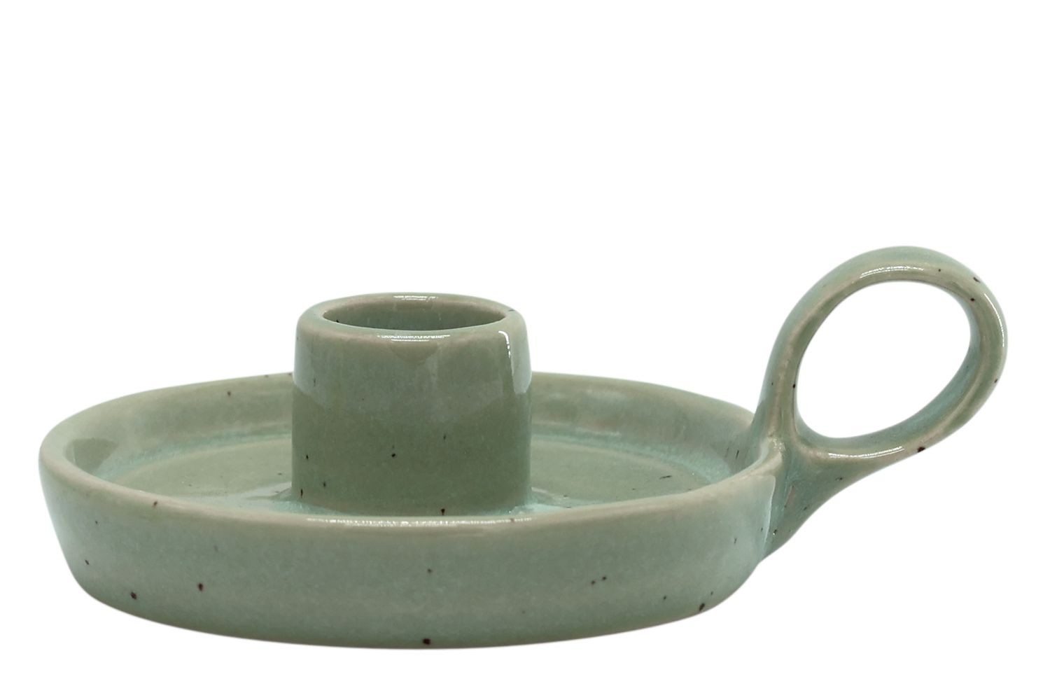 Zelený keramický svícen s očkem Massy - Ø 10*4 cm